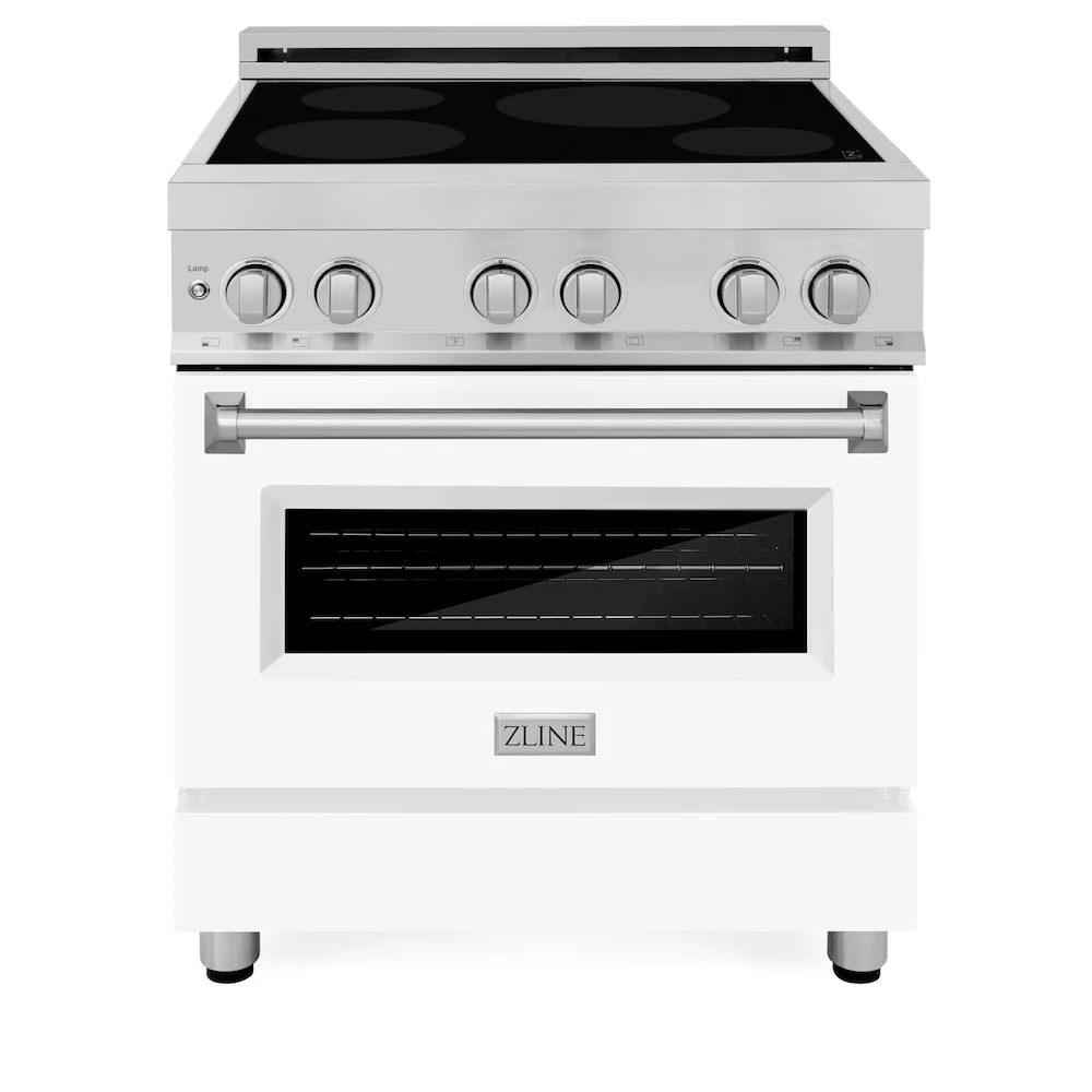 ZLINE 30 in. 4.0 cu. ft. Legacy Induction Range with 4 Element Cooktop and Electric Oven in Stainless Steel and White Matte Door, Open Box-Great Condition - Image 4