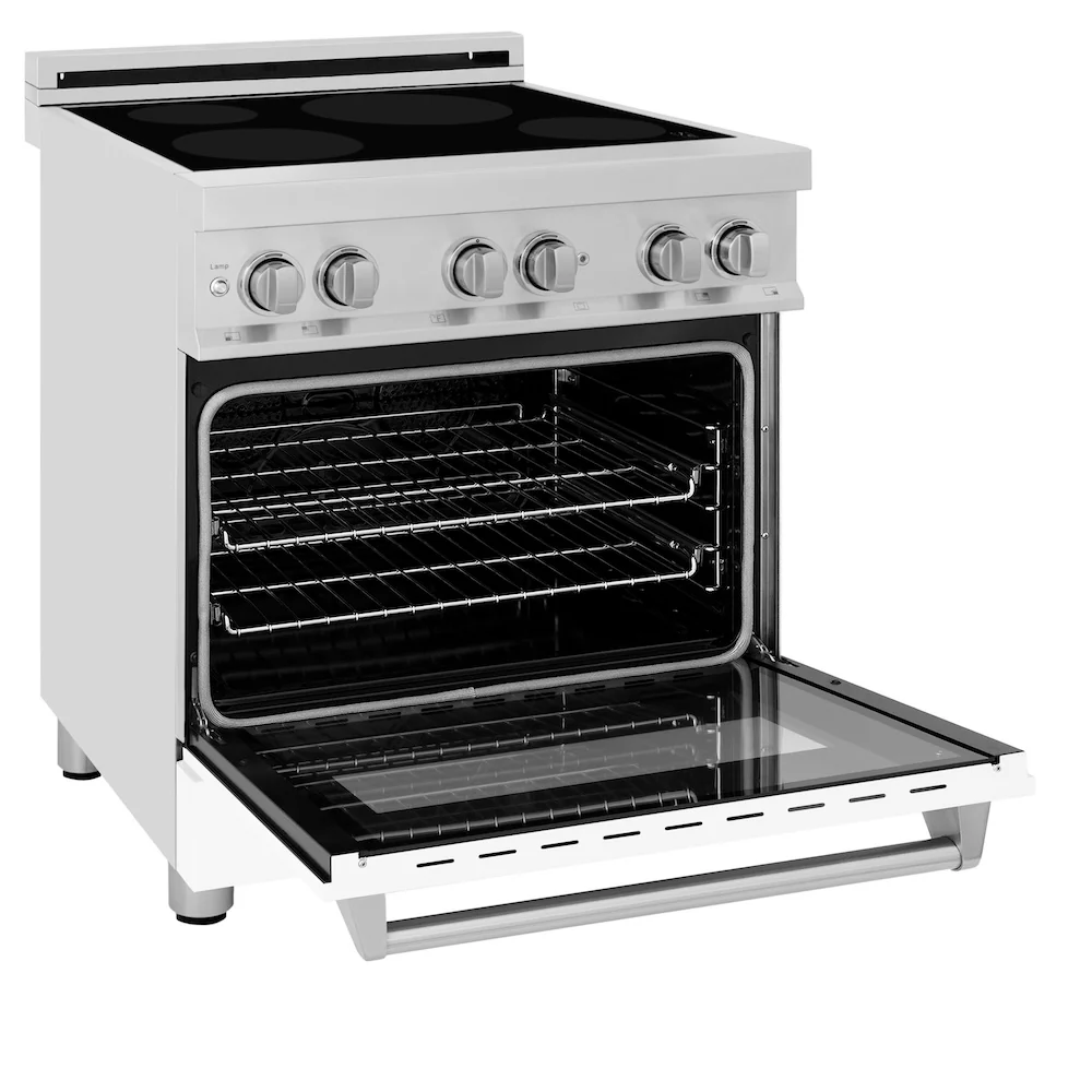 ZLINE 30 in. 4.0 cu. ft. Legacy Induction Range with 4 Element Cooktop and Electric Oven in Stainless Steel and White Matte Door, Open Box-Great Condition - Image 7