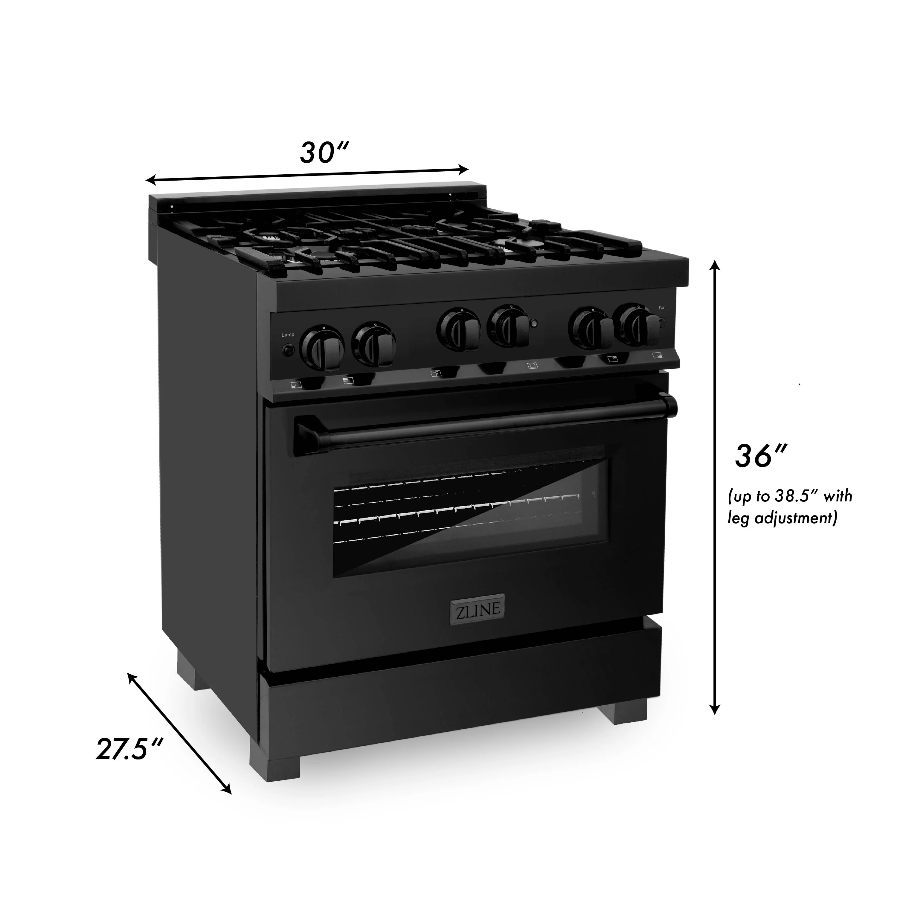ZLINE 30 in. 4.0 cu. ft. Range with Natural Gas Stove and Natural Gas Oven in Black Stainless Steel (RGB-30) - Image 19