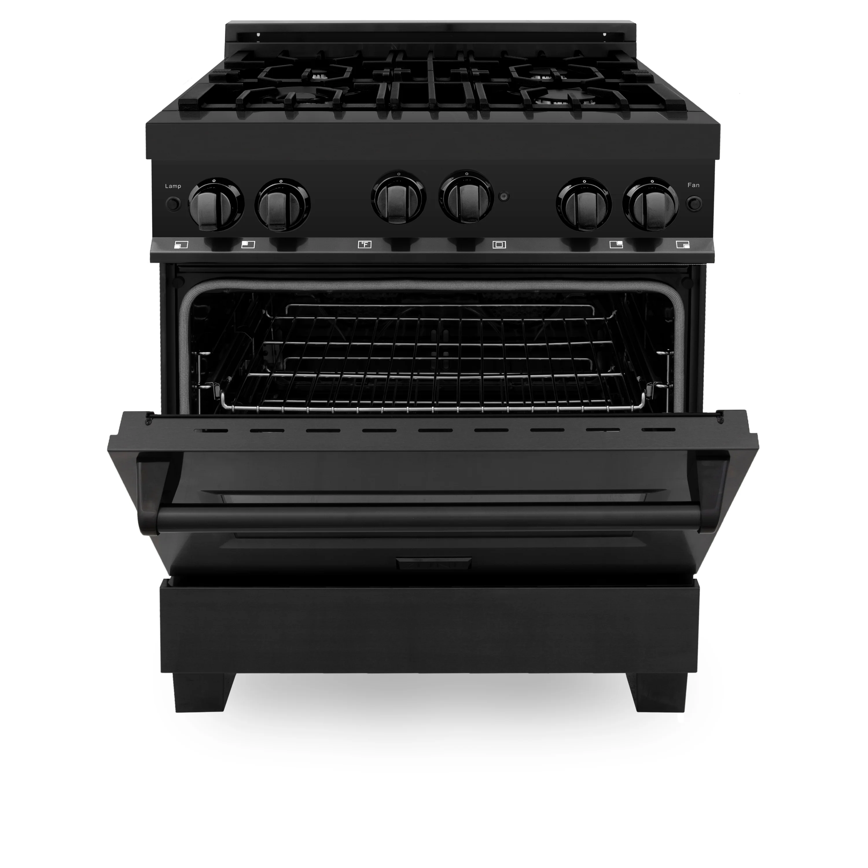 ZLINE 30 in. 4.0 cu. ft. Range with Natural Gas Stove and Natural Gas Oven in Black Stainless Steel (RGB-30) - Image 4