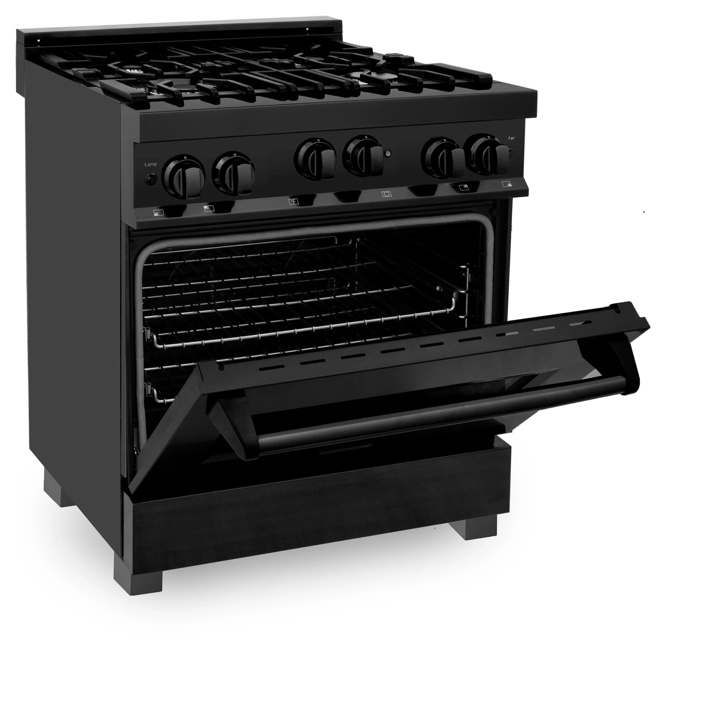 ZLINE 30 in. 4.0 cu. ft. Range with Natural Gas Stove and Natural Gas Oven in Black Stainless Steel (RGB-30) - Image 7