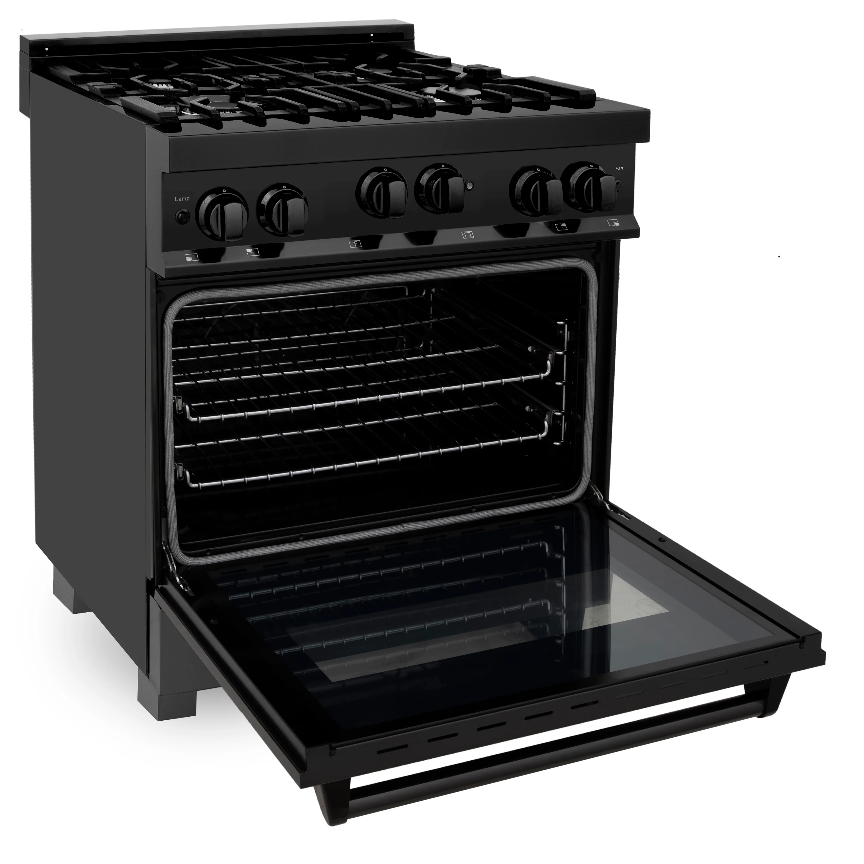 ZLINE 30 in. 4.0 cu. ft. Range with Natural Gas Stove and Natural Gas Oven in Black Stainless Steel (RGB-30) - Image 8