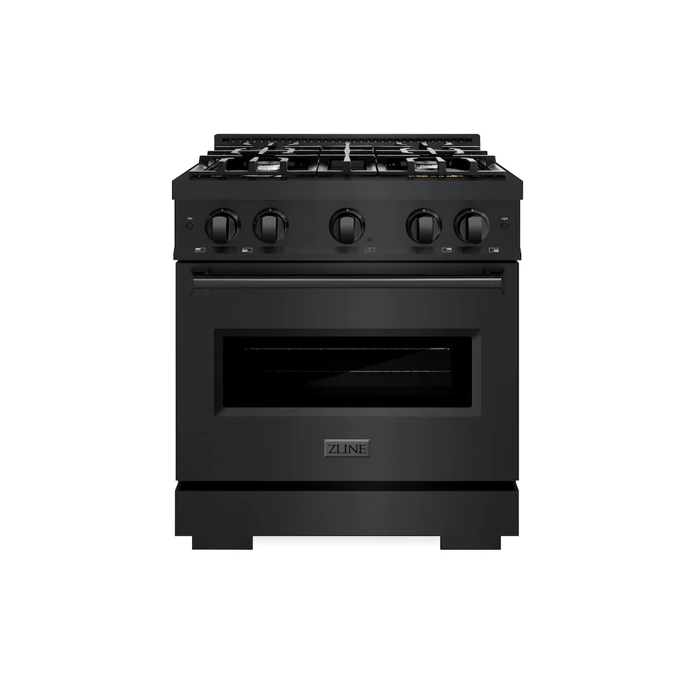 ZLINE 30 in. 4.2 cu. ft. Classic Gas Range with 4 Burner Cooktop and Convection Gas Oven in Black Stainless Steel, Open Box-Great Condition - Image 3