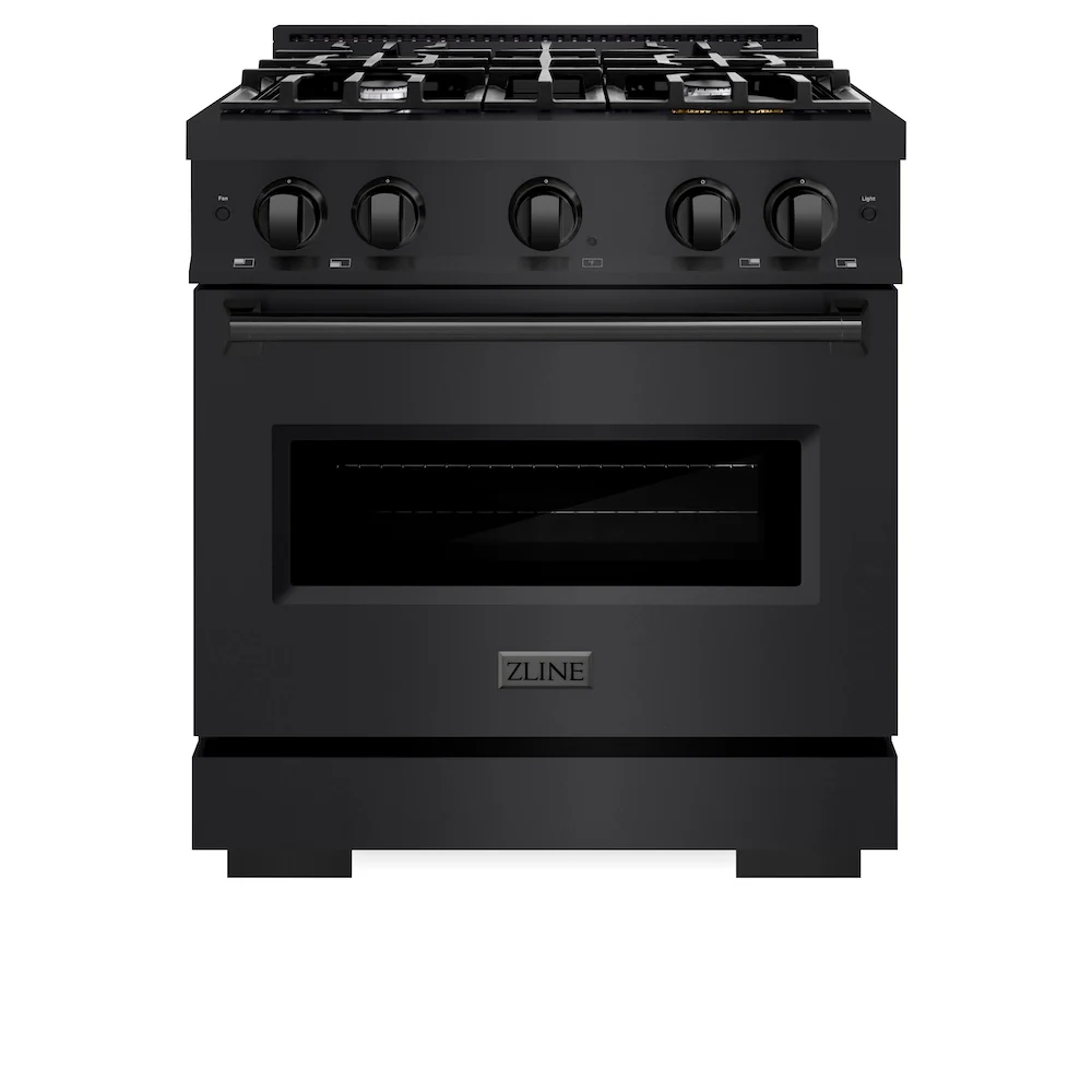 ZLINE 30 in. 4.2 cu. ft. Classic Gas Range with 4 Burner Cooktop and Convection Gas Oven in Black Stainless Steel, Open Box-Great Condition - Image 4