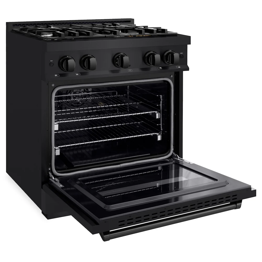 ZLINE 30 in. 4.2 cu. ft. Classic Gas Range with 4 Burner Cooktop and Convection Gas Oven in Black Stainless Steel, Open Box-Great Condition - Image 7