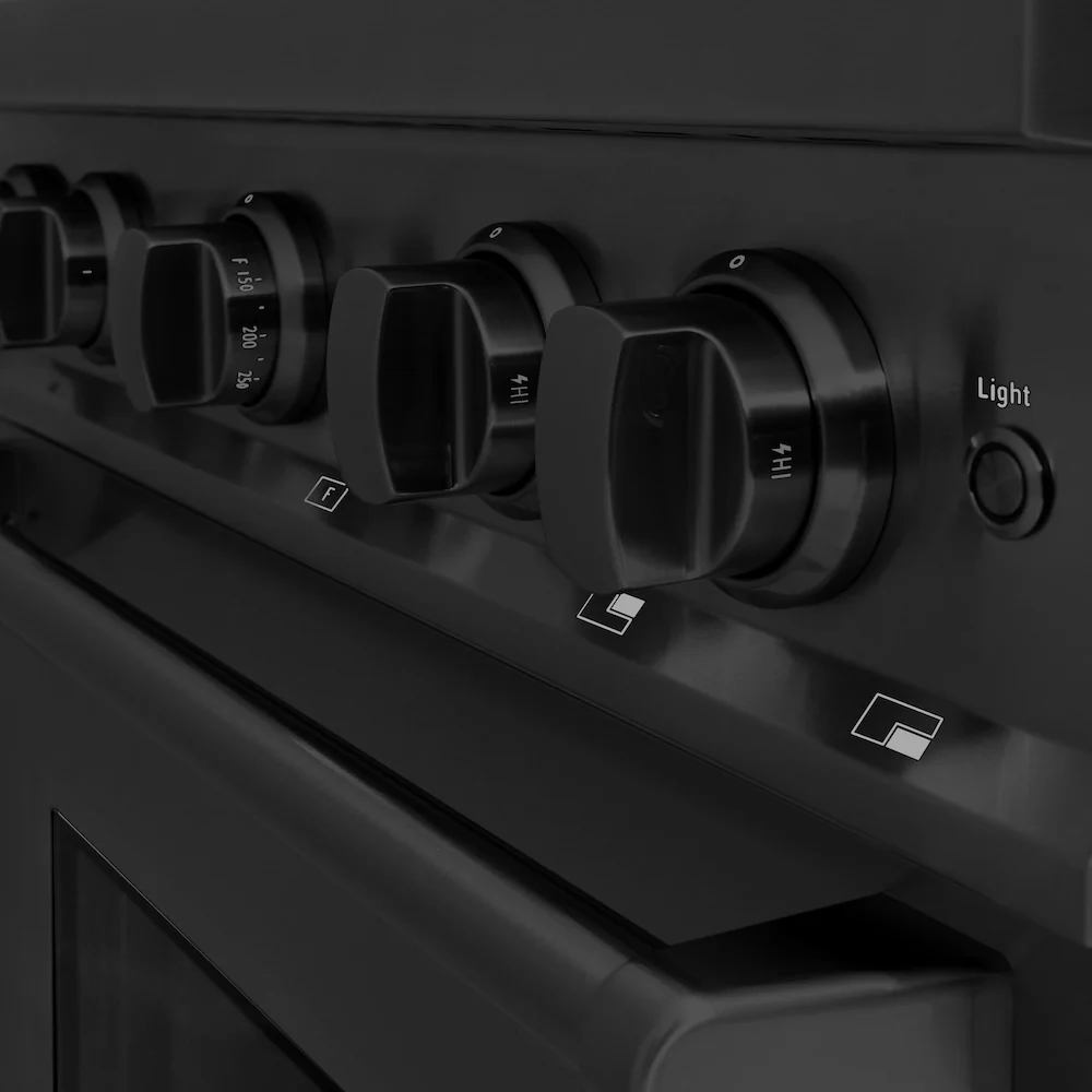 ZLINE 30 in. 4.2 cu. ft. Classic Gas Range with 4 Burner Cooktop and Convection Gas Oven in Black Stainless Steel, Open Box-Great Condition - Image 9