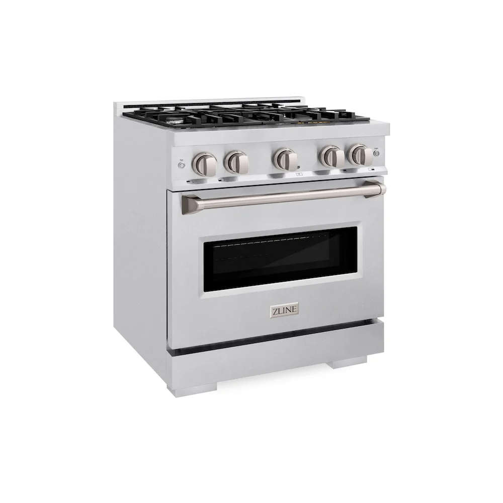ZLINE 30 in. 4.2 cu. ft. Classic Gas Range with 4 Burner Cooktop and Convection Gas Oven in Satin Stainless Steel, Open Box-Great Condition