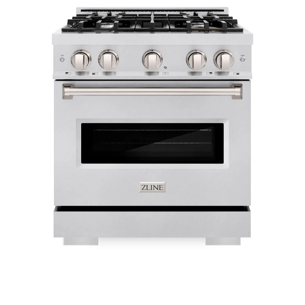ZLINE 30 in. 4.2 cu. ft. Classic Gas Range with 4 Burner Cooktop and Convection Gas Oven in Satin Stainless Steel, Open Box-Great Condition - Image 4