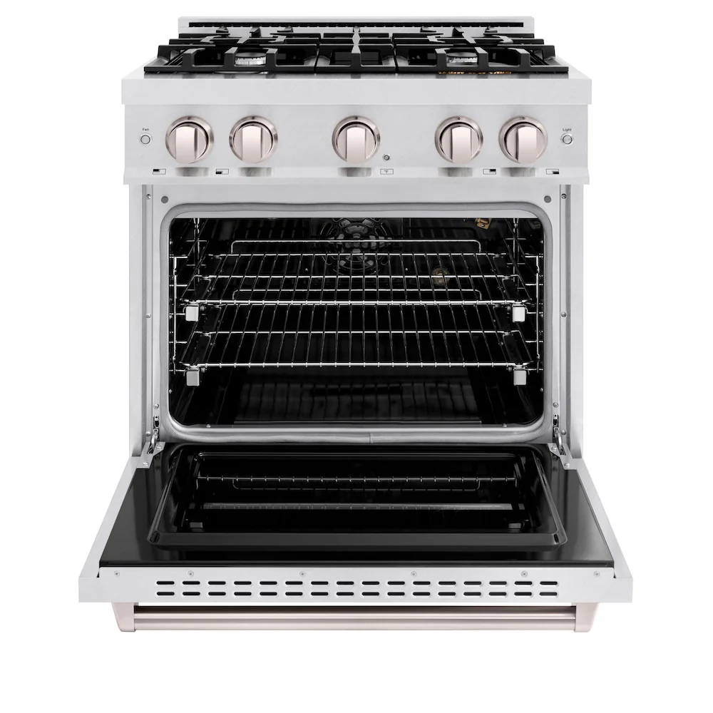 ZLINE 30 in. 4.2 cu. ft. Classic Gas Range with 4 Burner Cooktop and Convection Gas Oven in Satin Stainless Steel, Open Box-Great Condition - Image 5