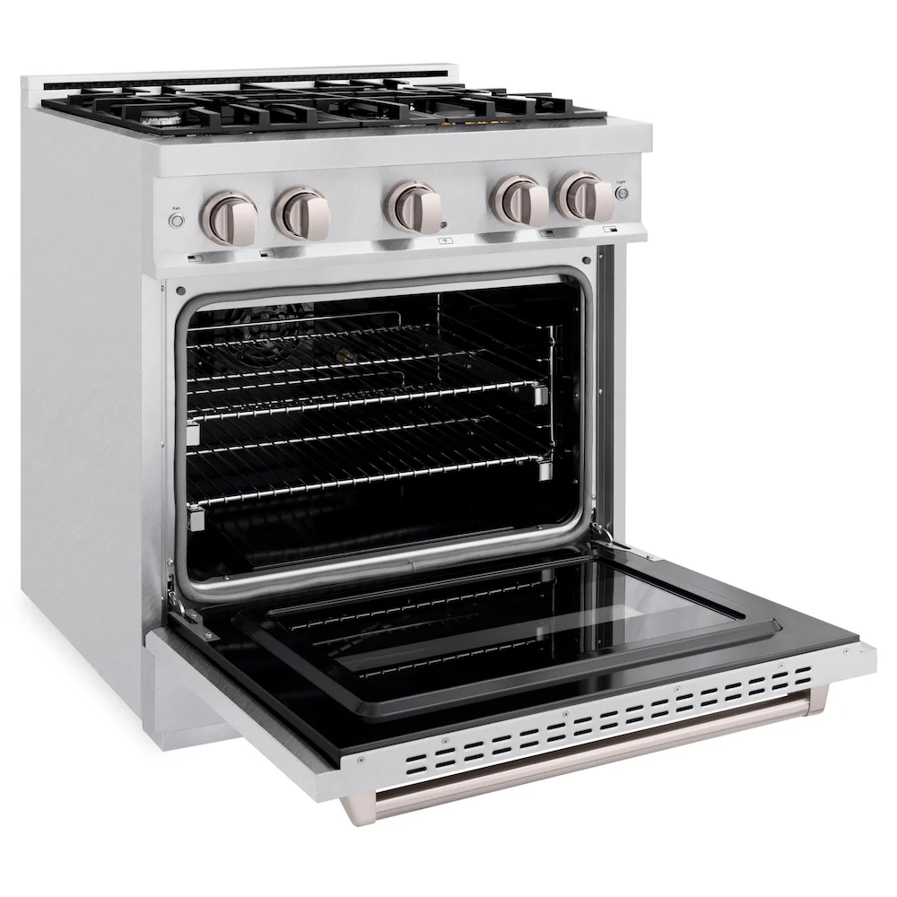 ZLINE 30 in. 4.2 cu. ft. Classic Gas Range with 4 Burner Cooktop and Convection Gas Oven in Satin Stainless Steel, Open Box-Great Condition - Image 7
