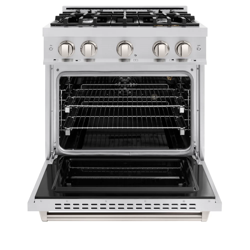 ZLINE 30 in. 4.2 cu. ft. Classic Gas Range with 4 Burner Cooktop and Convection Gas Oven in Stainless Steel, Open Box-Great Condition - Image 5