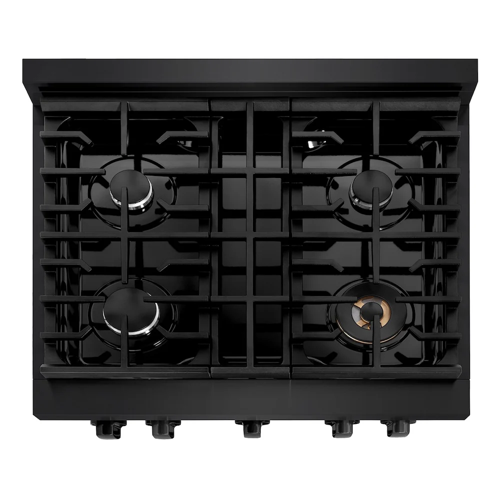 ZLINE 30 in. 4.2 cu. ft. Paramount Dual Fuel Range with 4 Burner Gas Cooktop and Electric Convection Oven in Black Stainless Steel, Open Box-Great Condition - Image 2