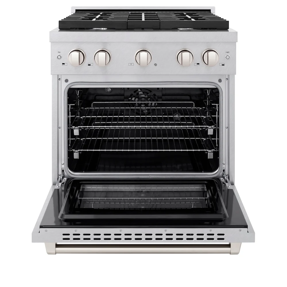 ZLINE 30 in. 4.2 cu. ft. Paramount Dual Fuel Range with 4 Burner Gas Cooktop and Electric Convection Oven in Satin Stainless Steel, Open Box-Great Condition - Image 6