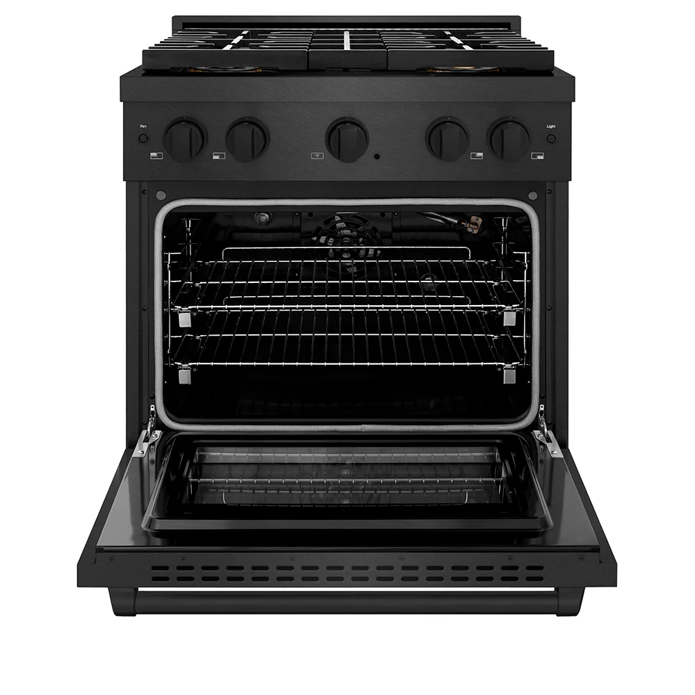ZLINE 30 in. 4.2 cu. ft. Paramount Gas Range with 4 Burner DuoPro™ Cooktop and Convection Gas Oven in Black Satin Stainless Steel, Open Box-Great Condition - Image 5