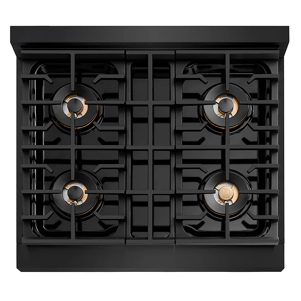 ZLINE 30 in. 4.2 cu. ft. Paramount Gas Range with 4 Burner DuoPro™ Cooktop and Convection Gas Oven in Black Stainless Steel, Open Box-Great Condition - Image 2