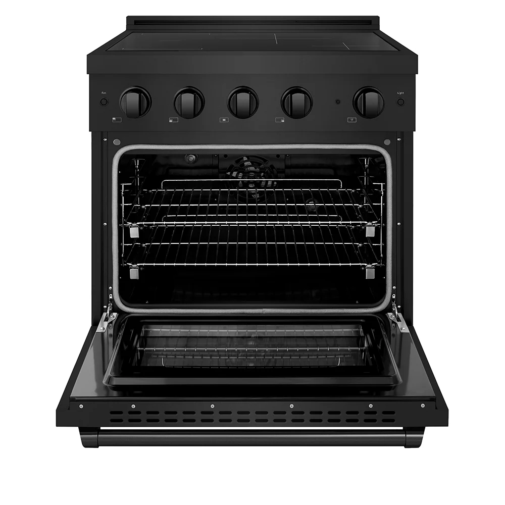 ZLINE 30 in. 4.2 cu. ft. Paramount Induction Range with 4 Element Cooktop and Electric Convection Oven in Black Stainless Steel, Open Box-Great Condition - Image 3