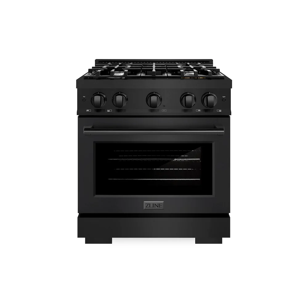 ZLINE 30 in. 4.2 cu. ft. Select Dual Fuel Range with 4 Burner Gas Cooktop and Electric Convection Oven in Black Stainless Steel, Open Box-Great Condition - Image 4