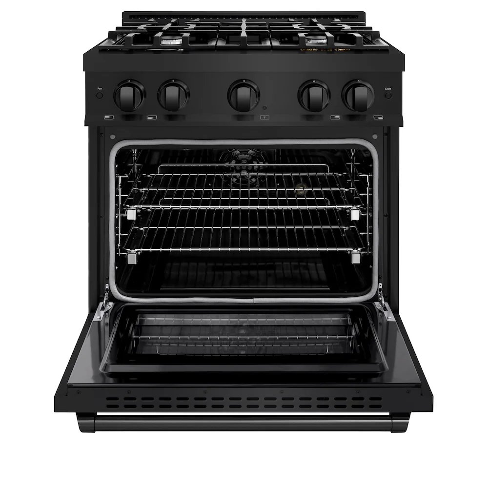 ZLINE 30 in. 4.2 cu. ft. Select Dual Fuel Range with 4 Burner Gas Cooktop and Electric Convection Oven in Black Stainless Steel, Open Box-Great Condition - Image 5
