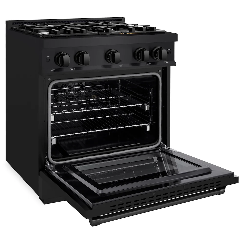 ZLINE 30 in. 4.2 cu. ft. Select Dual Fuel Range with 4 Burner Gas Cooktop and Electric Convection Oven in Black Stainless Steel, Open Box-Great Condition - Image 7
