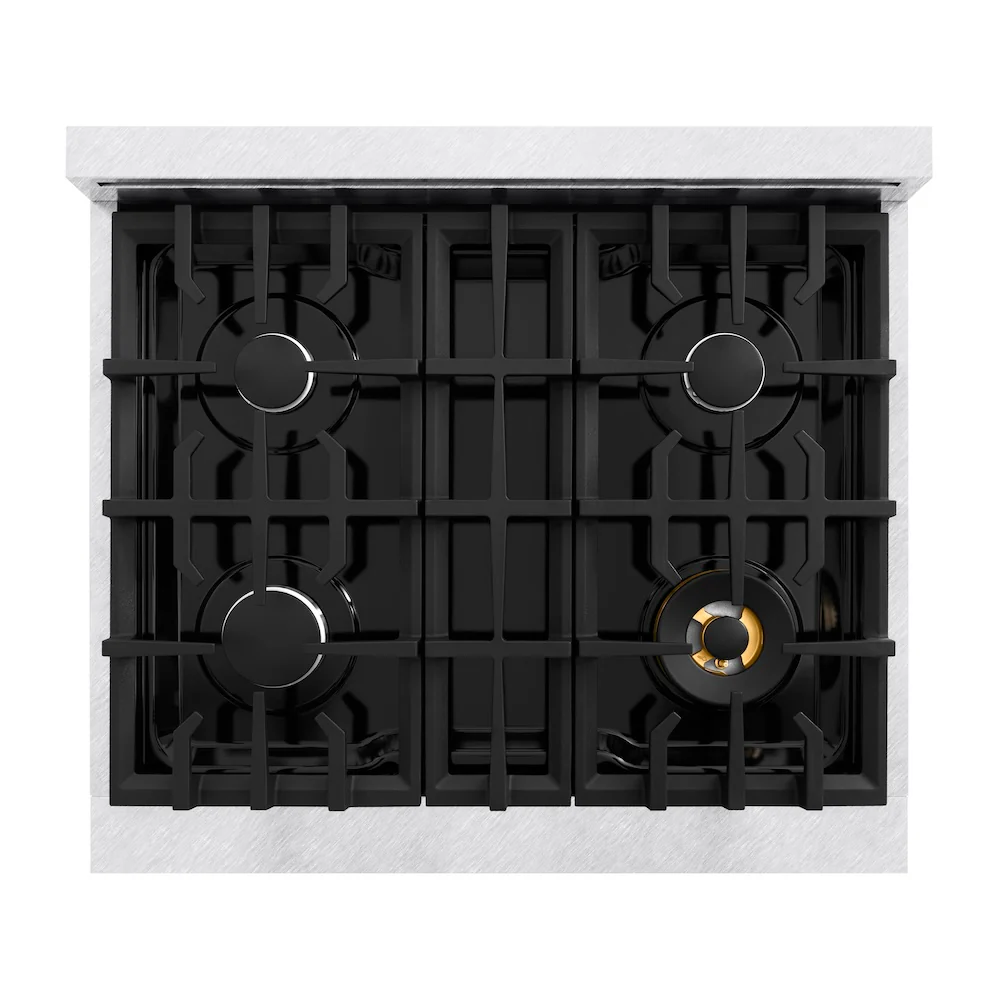 ZLINE 30 in. 4.2 cu. ft. Select Dual Fuel Range with 4 Burner Gas Cooktop and Electric Convection Oven in Satin Stainless Steel, Open Box-Great Condition - Image 2