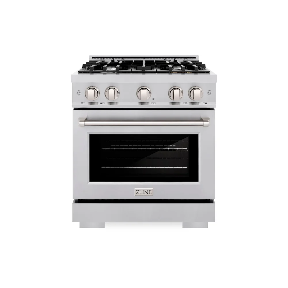 ZLINE 30 in. 4.2 cu. ft. Select Dual Fuel Range with 4 Burner Gas Cooktop and Electric Convection Oven in Stainless Steel, Open Box-Great Condition - Image 3
