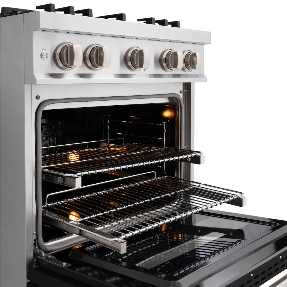 ZLINE 30 in. 4.2 cu. ft. Select Dual Fuel Range with 4 Burner Gas Cooktop and Electric Convection Oven in Stainless Steel with Black Matte Door, Open Box-Great Condition - Image 7