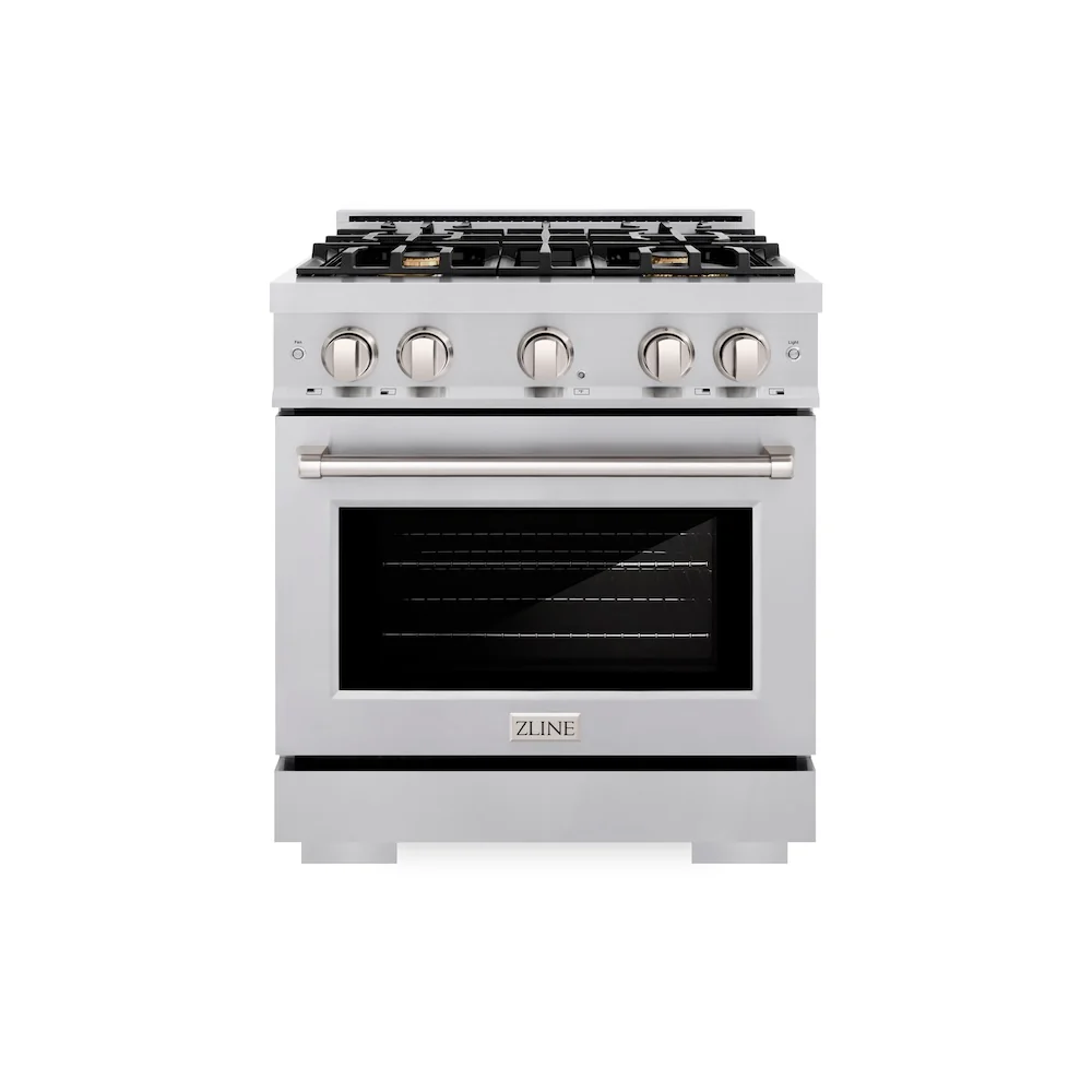 ZLINE 30 in. 4.2 cu. ft. Select Dual Fuel Range with Gas Cooktop and Electric Convection Oven in Stainless Steel with 4 Brass Burners, Open Box-Great Condition - Image 3