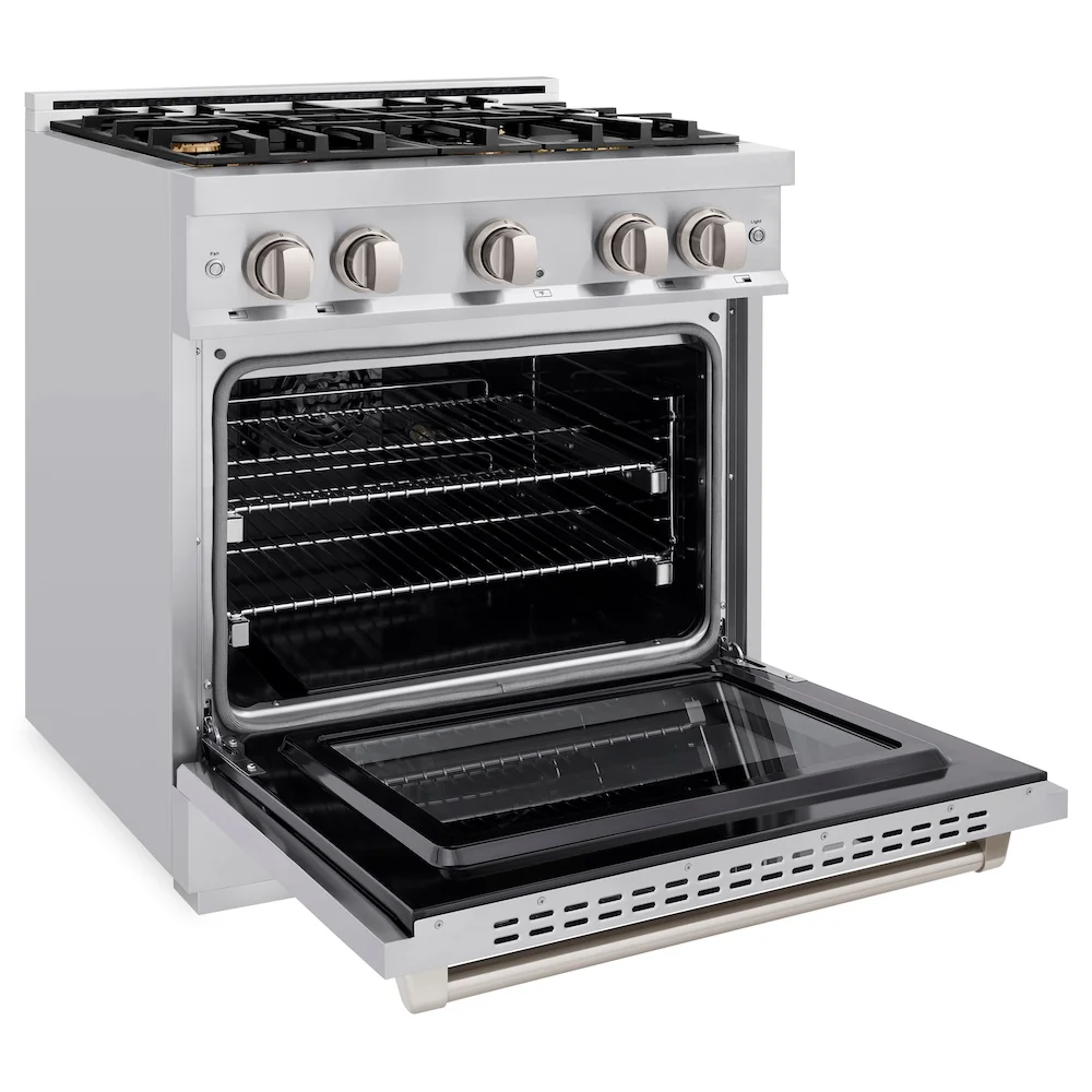 ZLINE 30 in. 4.2 cu. ft. Select Dual Fuel Range with Gas Cooktop and Electric Convection Oven in Stainless Steel with 4 Brass Burners, Open Box-Great Condition - Image 7