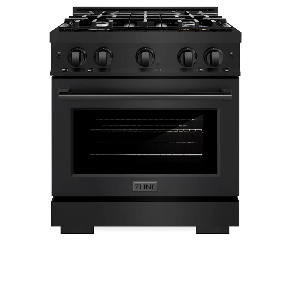 ZLINE 30 in. 4.2 cu. ft. Select Gas Range with 4 Burner Cooktop and Convection Gas Oven in Black Stainless Steel, Open Box-Great Condition - Image 3