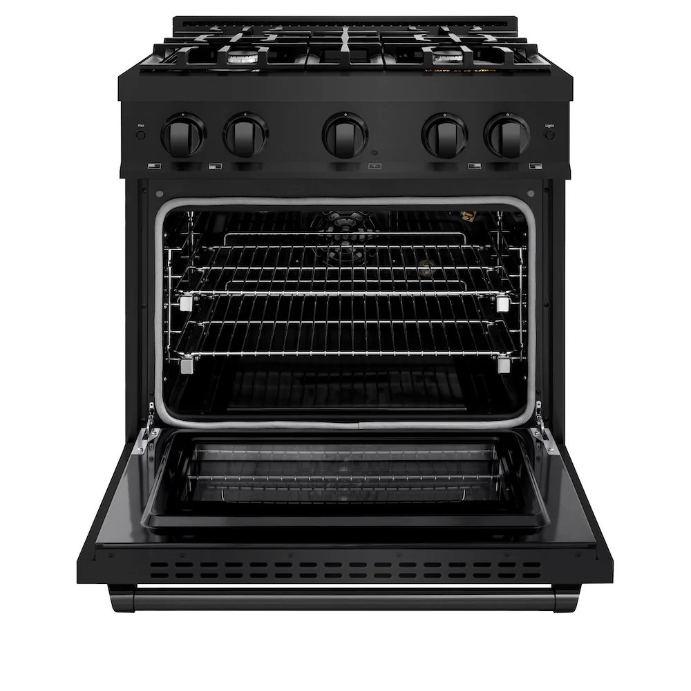 ZLINE 30 in. 4.2 cu. ft. Select Gas Range with 4 Burner Cooktop and Convection Gas Oven in Black Stainless Steel, Open Box-Great Condition - Image 5