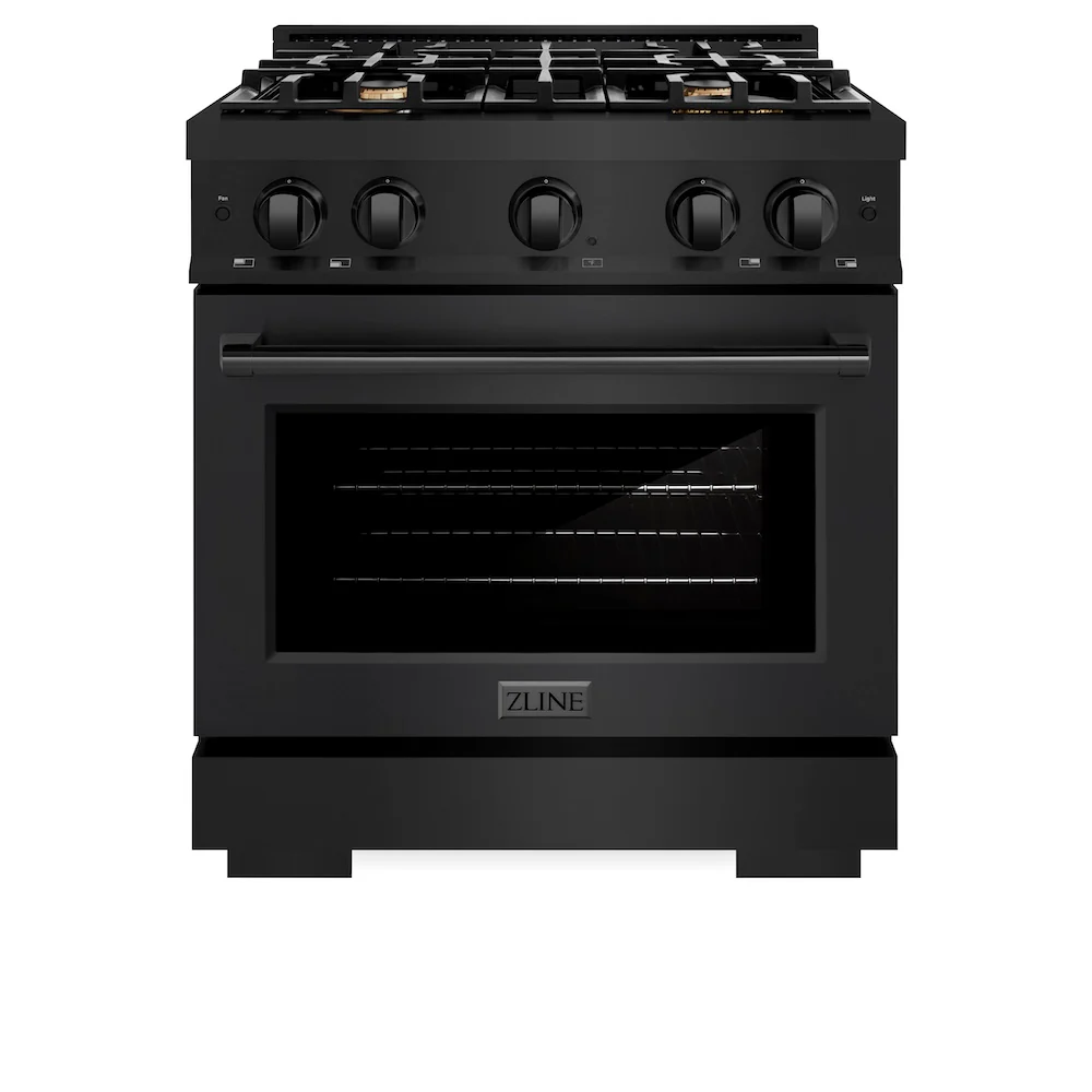ZLINE 30 in. 4.2 cu. ft. Select Gas Range with Convection Gas Oven in Black Stainless Steel with 4 Brass Burners, Open Box-Great Condition - Image 4