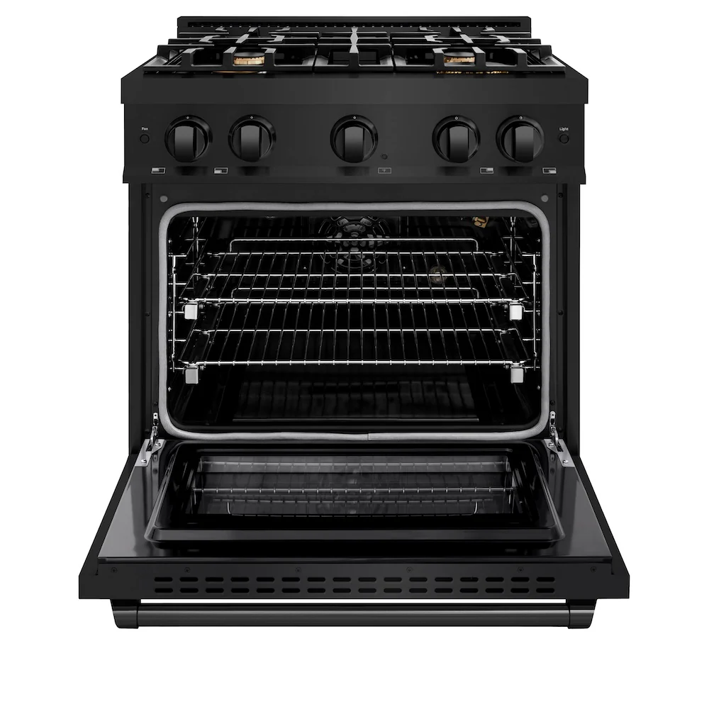 ZLINE 30 in. 4.2 cu. ft. Select Gas Range with Convection Gas Oven in Black Stainless Steel with 4 Brass Burners, Open Box-Great Condition - Image 5