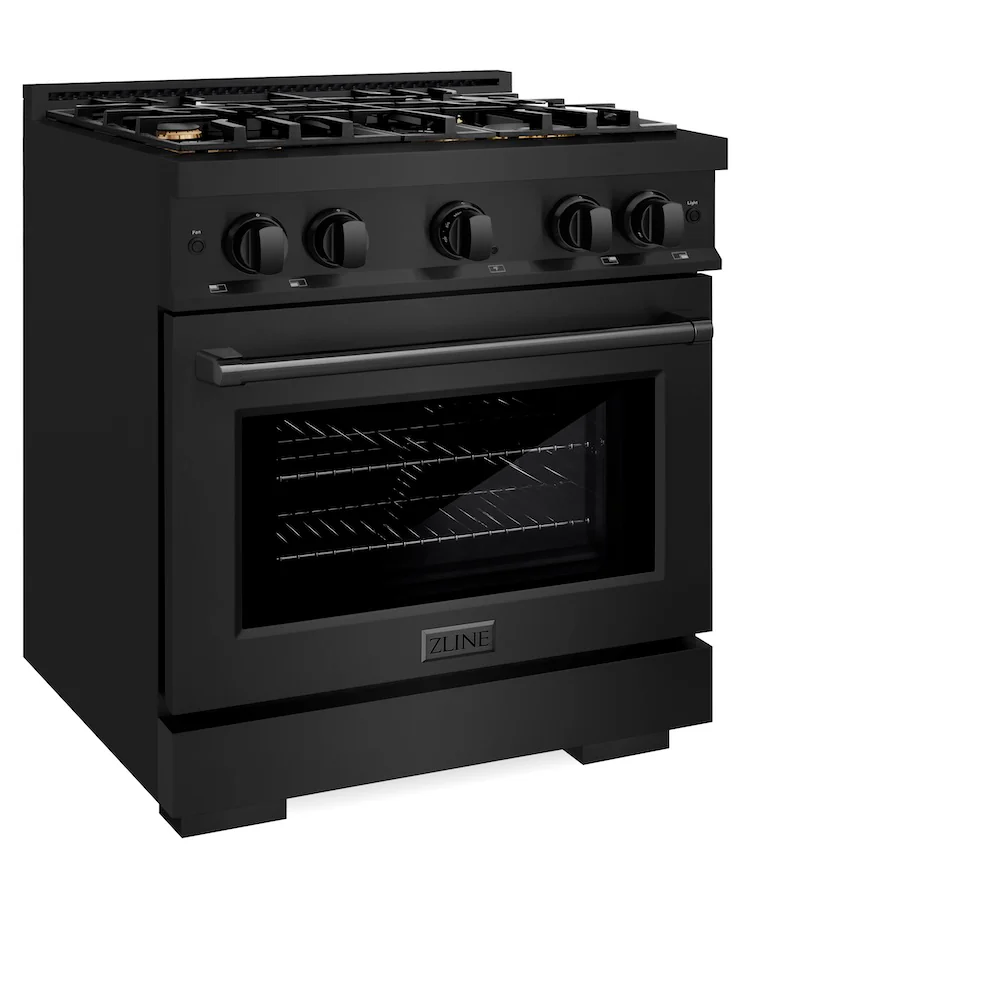 ZLINE 30 in. 4.2 cu. ft. Select Gas Range with Convection Gas Oven in Black Stainless Steel with 4 Brass Burners, Open Box-Great Condition - Image 6