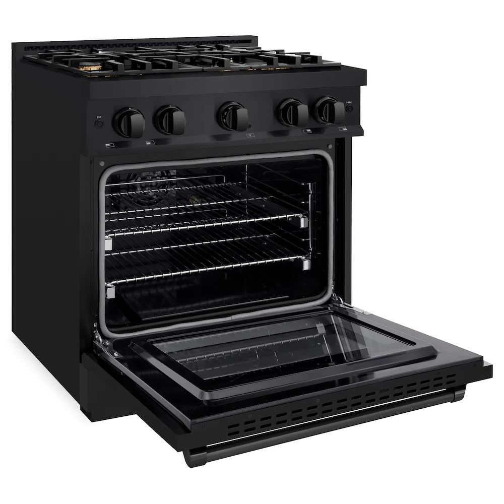 ZLINE 30 in. 4.2 cu. ft. Select Gas Range with Convection Gas Oven in Black Stainless Steel with 4 Brass Burners, Open Box-Great Condition - Image 7