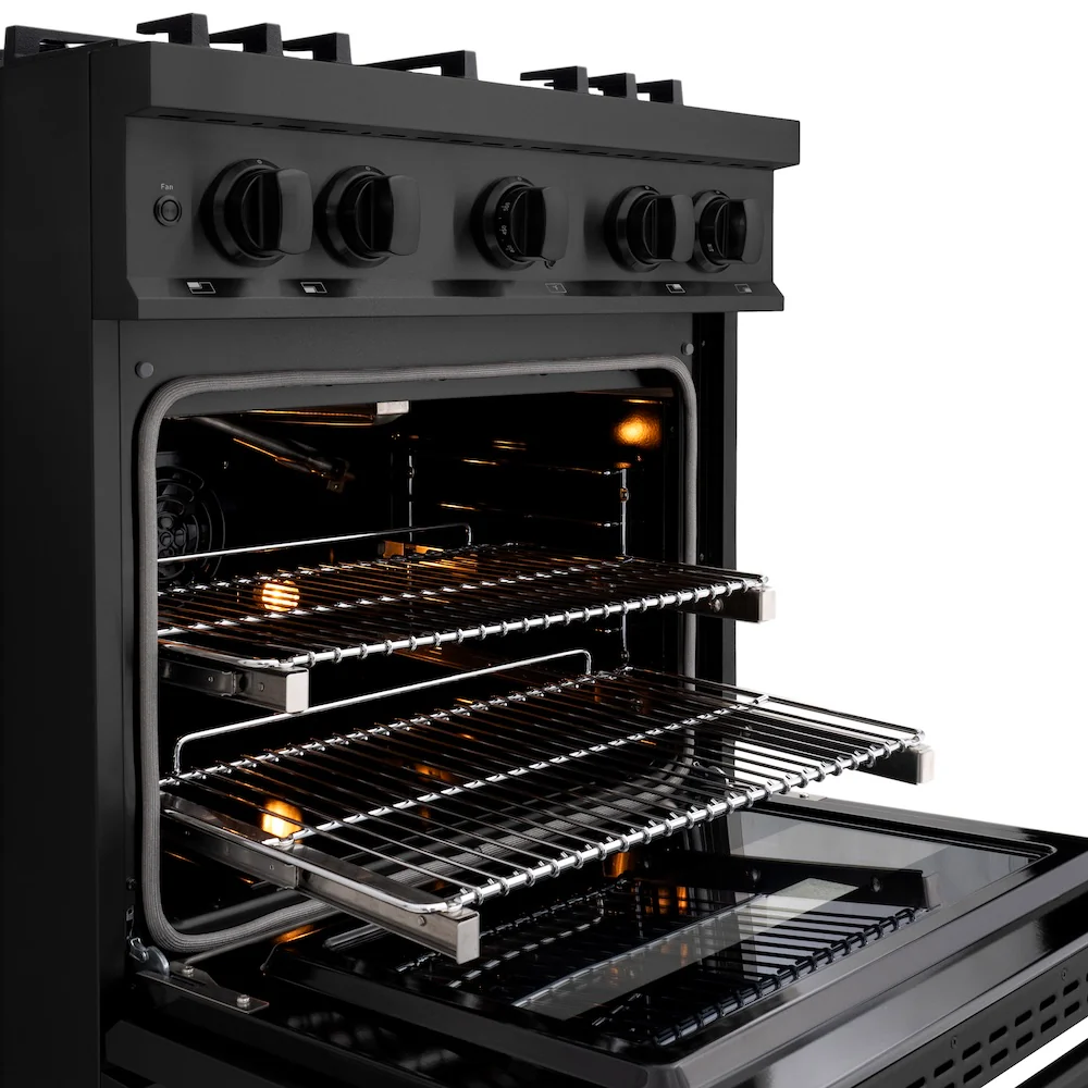 ZLINE 30 in. 4.2 cu. ft. Select Gas Range with Convection Gas Oven in Black Stainless Steel with 4 Brass Burners, Open Box-Great Condition - Image 8