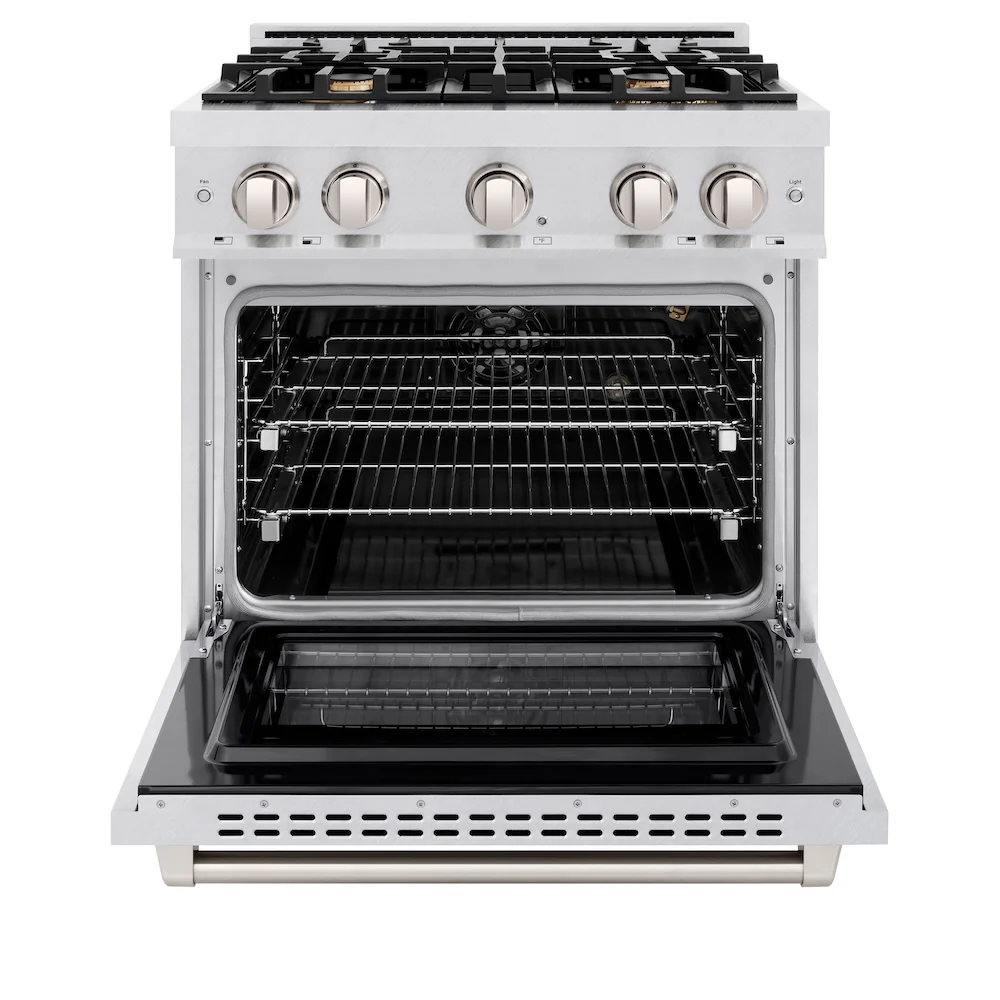 ZLINE 30 in. 4.2 cu. ft. Select Gas Range with Convection Gas Oven in Satin Stainless Steel with 4 Brass Burners, Open Box-Great Condition - Image 5