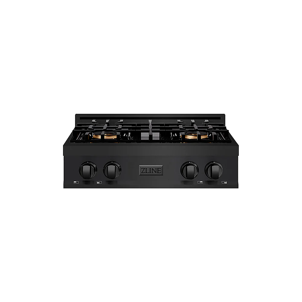 ZLINE 30 in. Classic Gas Rangetop with 4 Burner DuoPro™ Cooktop in Black Stainless Steel, Open Box-Great Condition - Image 3