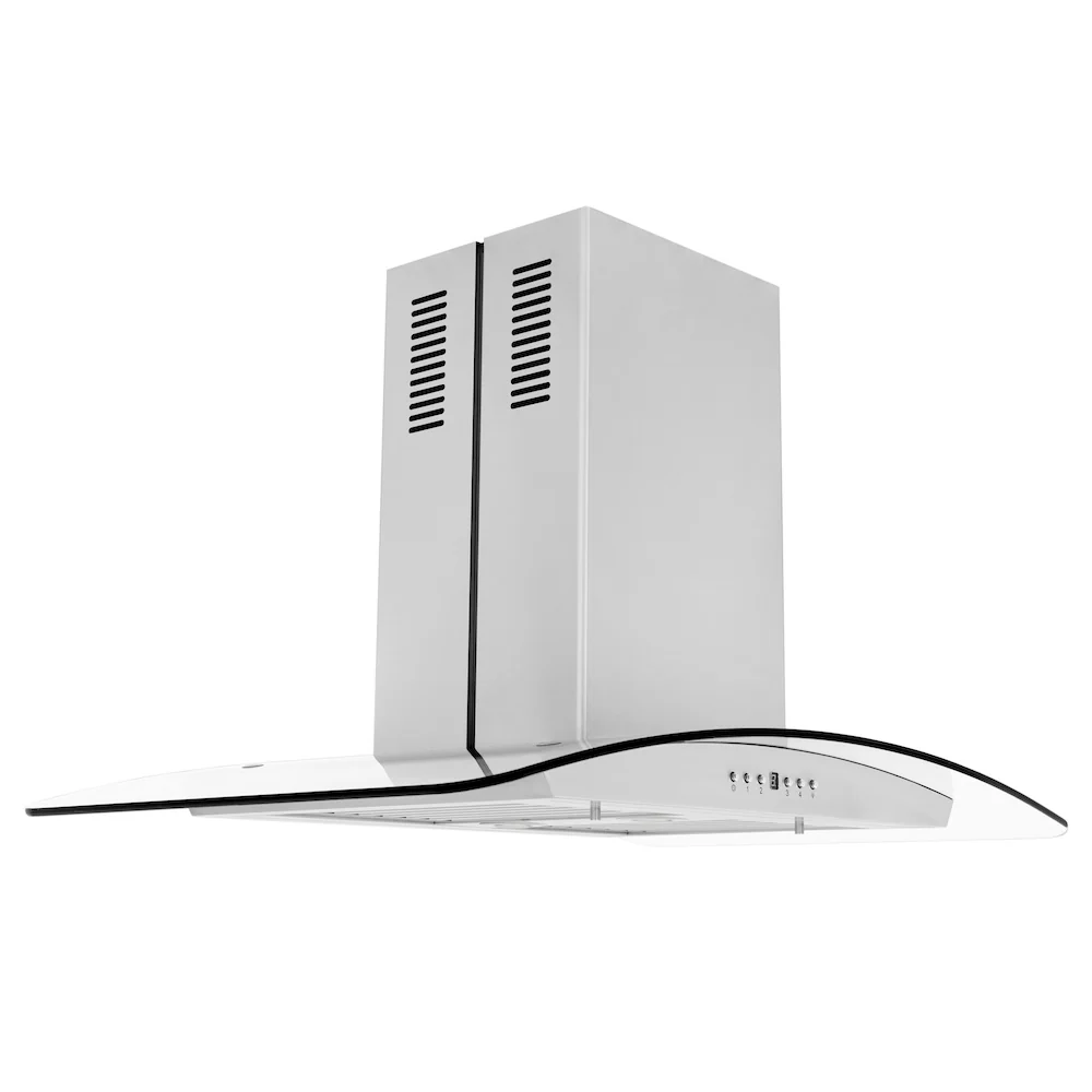 ZLINE 30 in. Convertible Vent Island Mount Range Hood in Stainless Steel & Glass Handle, Open Box-Great Condition