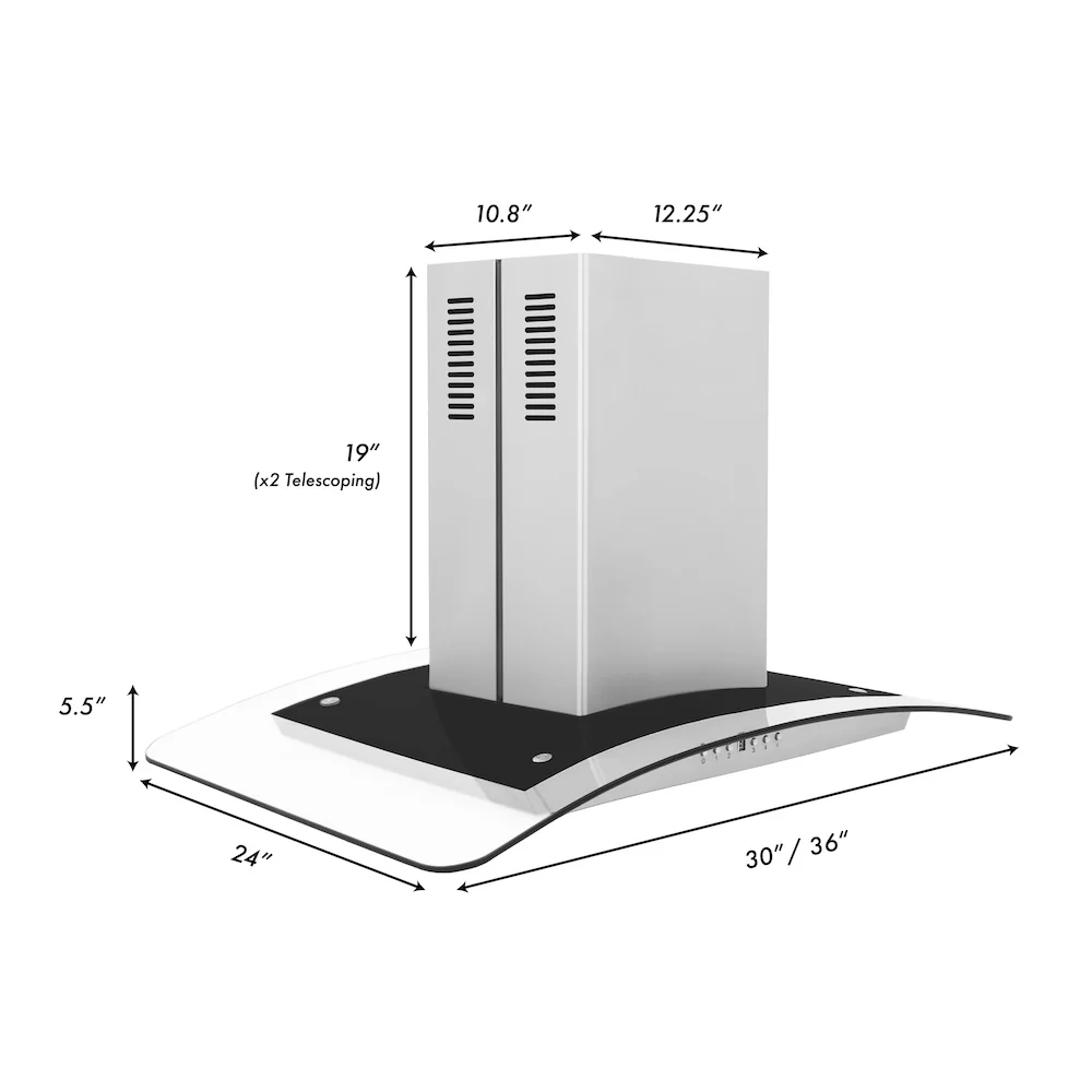 ZLINE 30 in. Convertible Vent Island Mount Range Hood in Stainless Steel & Glass Handle, Open Box-Great Condition - Image 11