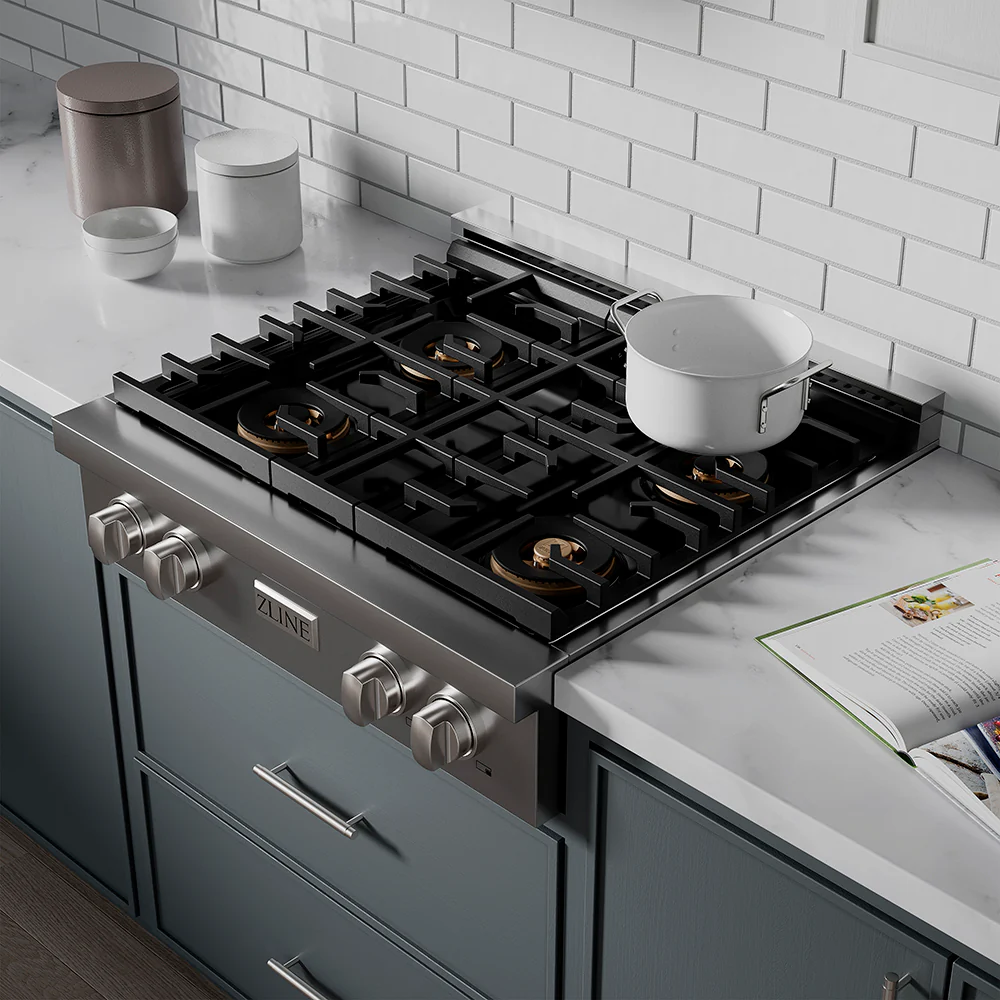 ZLINE 30 in. Paramount Gas Rangetop with 4 Burner DuoPro™ Cooktop in Stainless Steel - Image 3