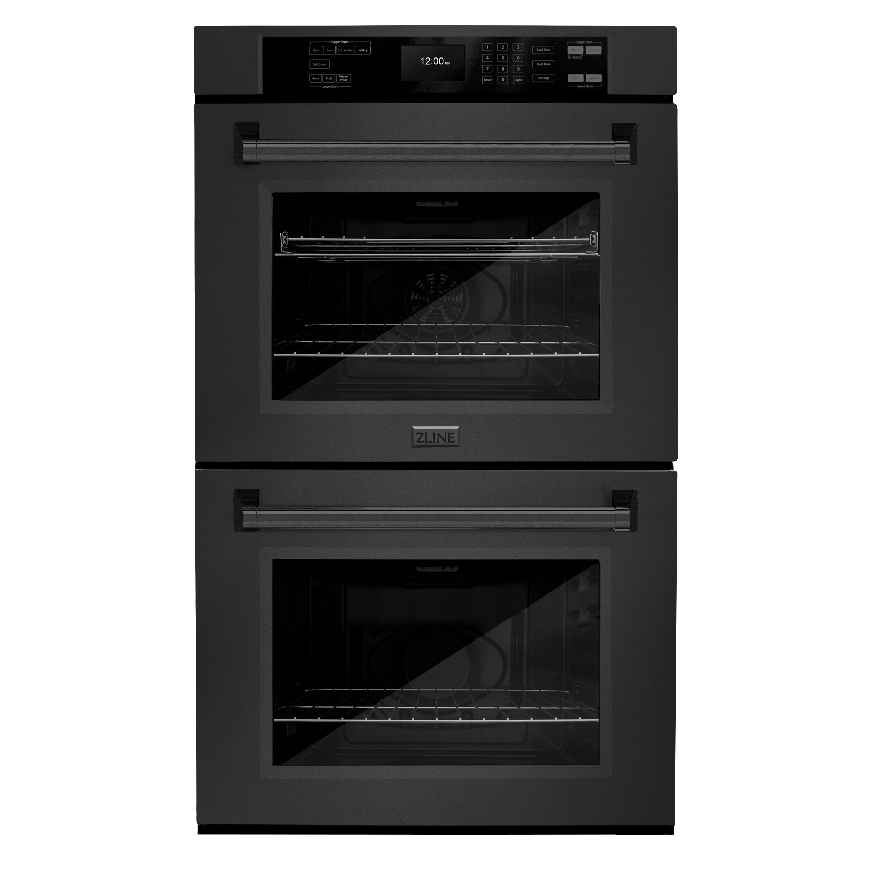ZLINE 30 in. Professional True Convection Double Wall Oven with Air Fry and Self Clean in Black Stainless Steel, Open Box-Great Condition