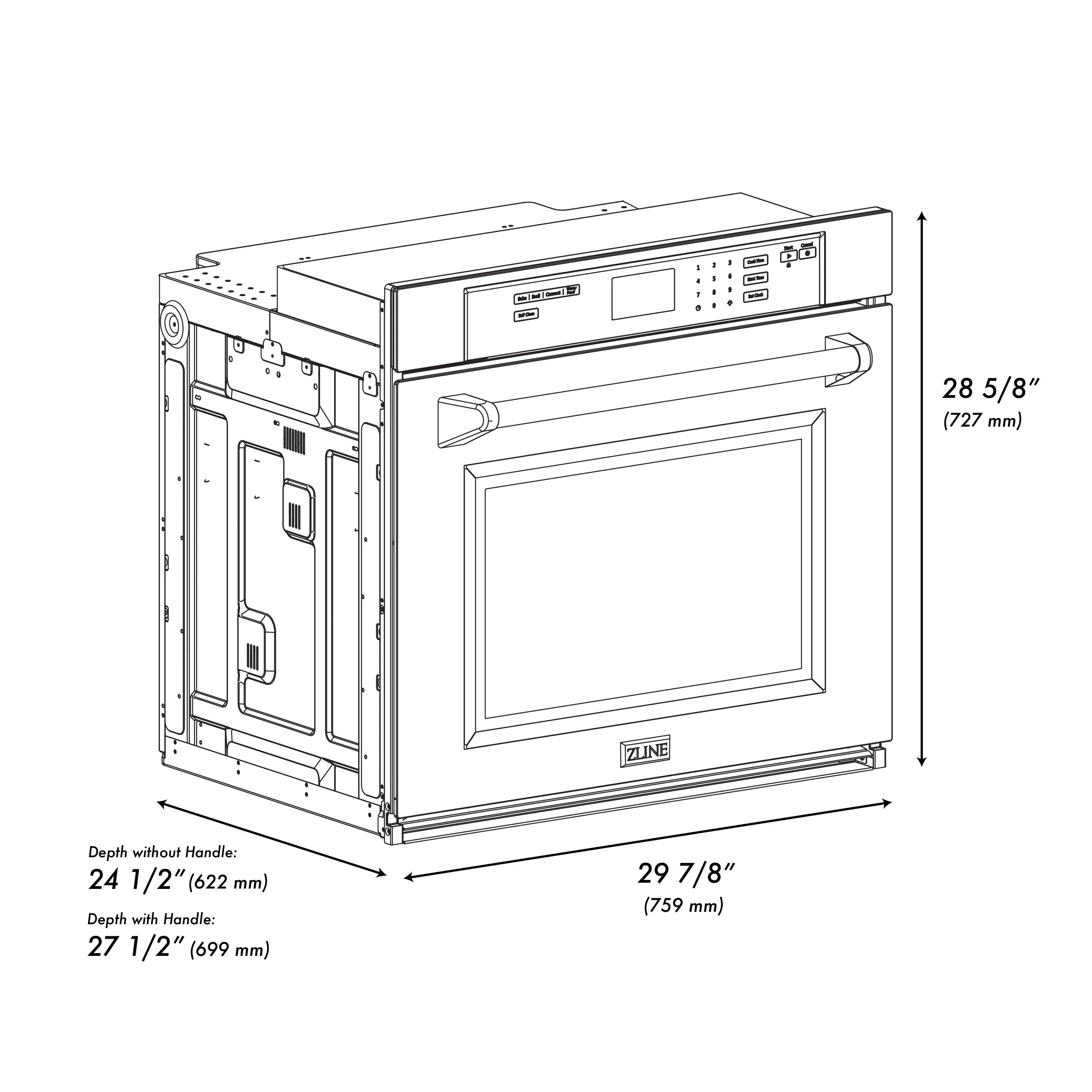 ZLINE 30 in. Professional True Convection Single Wall Oven with Air Fry and Self Clean in Satin Stainless Steel, Open Box-Great Condition - Image 20