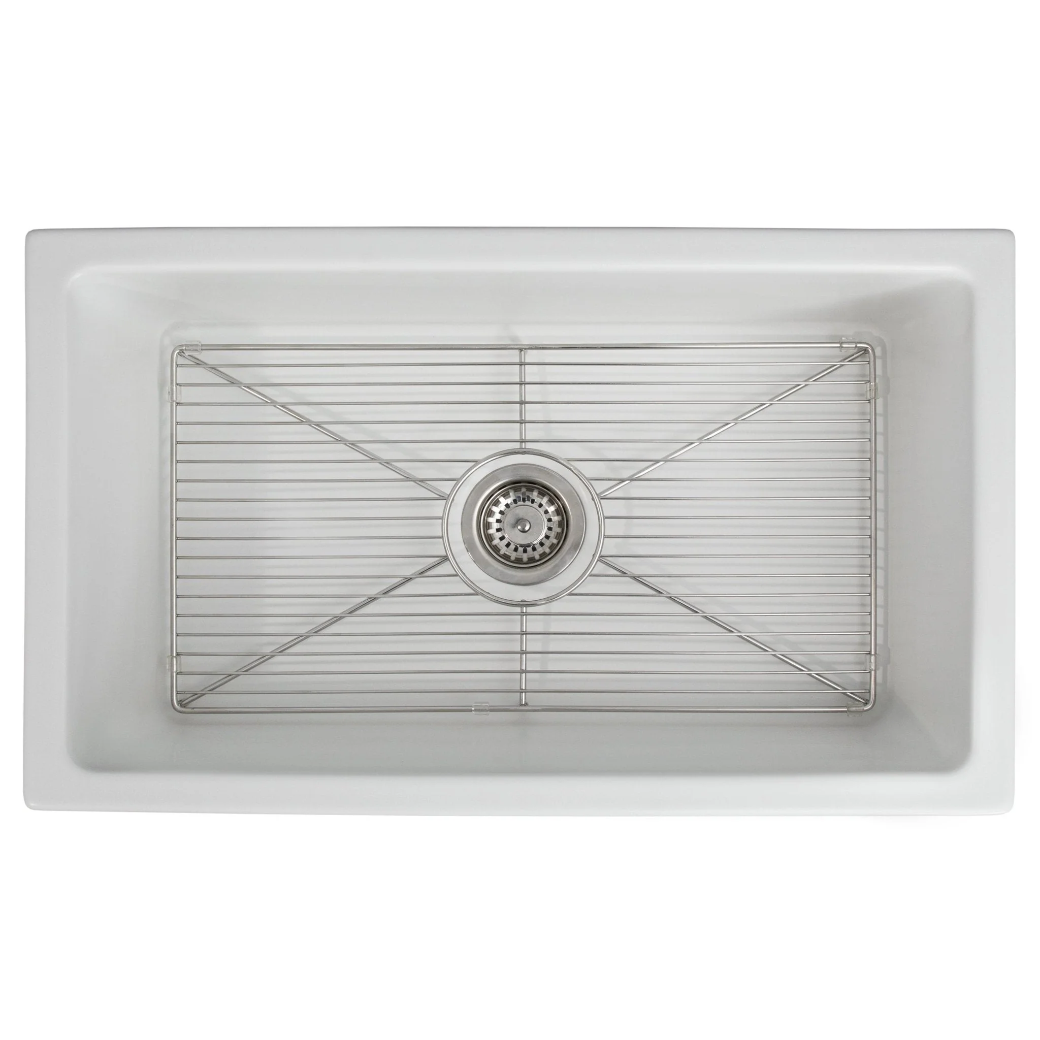 ZLINE 30 in. Venice Farmhouse Apron Front Reversible Single Bowl Fireclay Kitchen Sink with Bottom Grid in White Gloss (FRC5119-WH-30) - Image 17