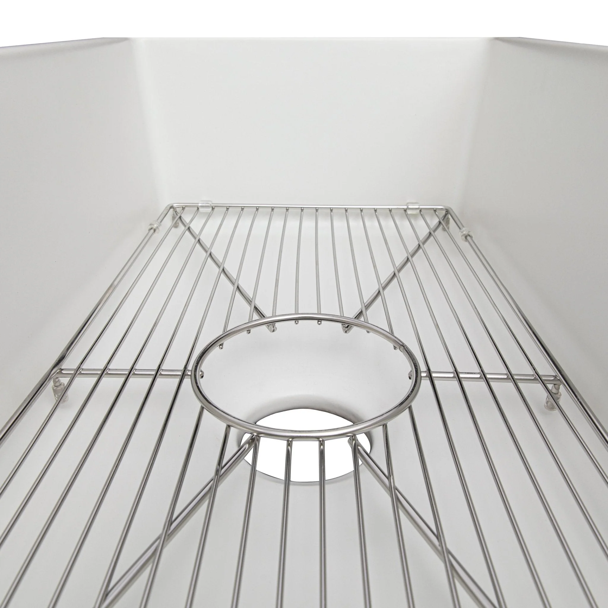 ZLINE 30 in. Venice Farmhouse Apron Front Reversible Single Bowl Fireclay Kitchen Sink with Bottom Grid in White Gloss (FRC5119-WH-30) - Image 19