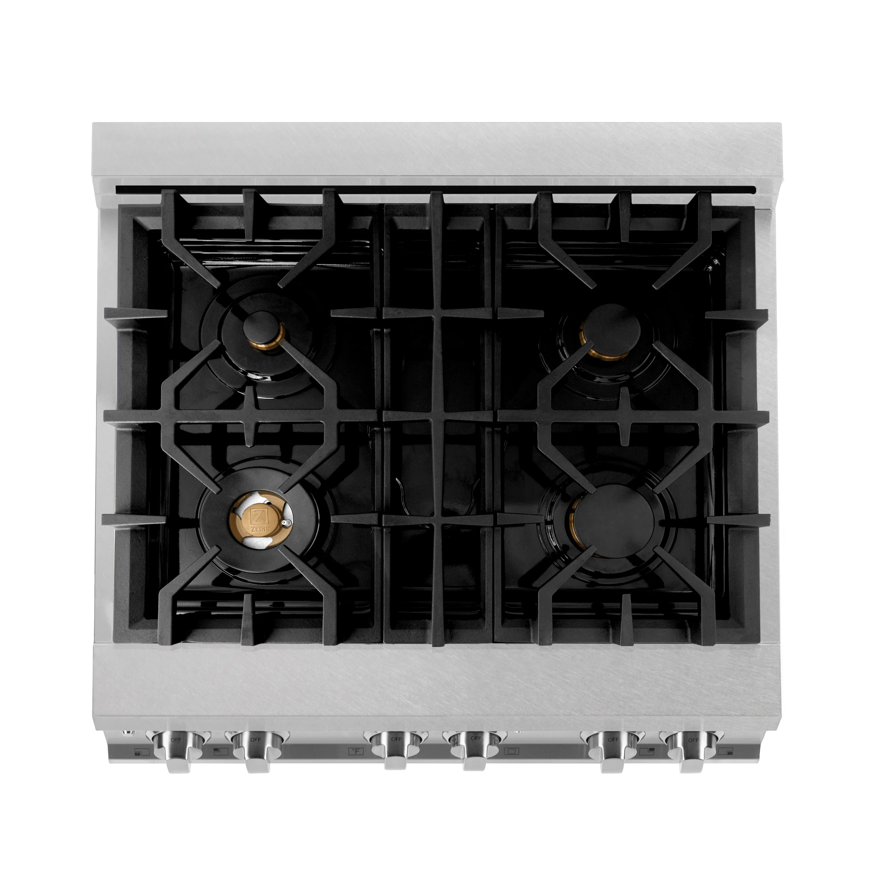 ZLINE 30 in. 4.0 cu. ft. Legacy Dual Fuel Range with Gas Cooktop and Electric Convection Oven in Satin Stainless Steel with 4 Brass Burners (RAS-SN-BR-30) - Image 18