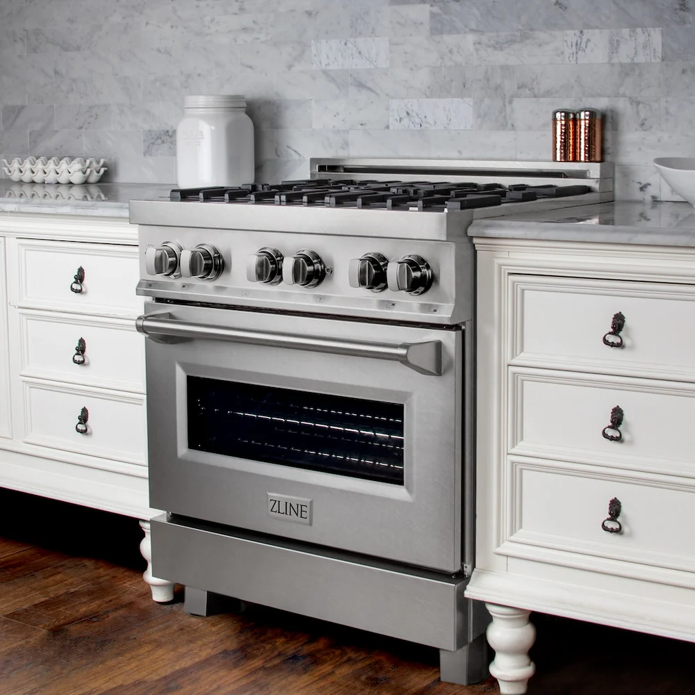 ZLINE 30 in. 4.0 cu. ft. Legacy Dual Fuel Range with 4 Burner Gas Cooktop and Electric Convection Oven in Satin Stainless Steel (RAS-SN-30) - Image 29