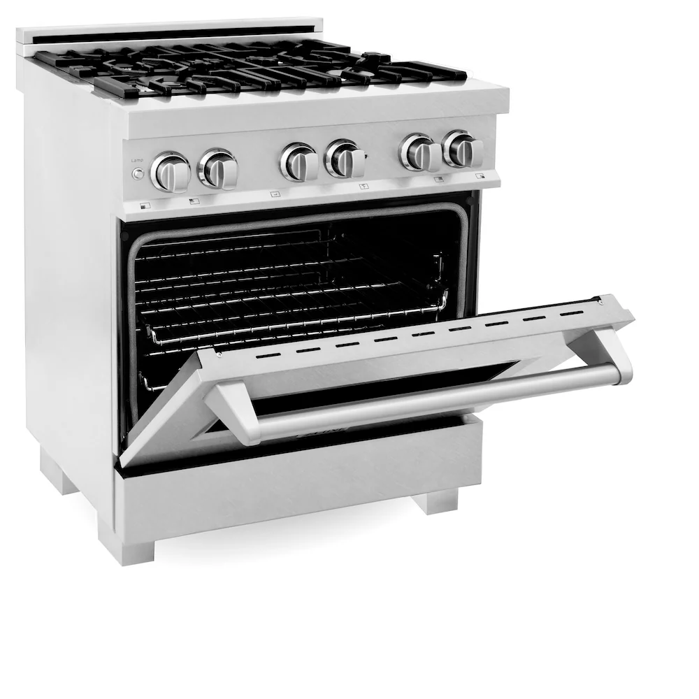 ZLINE 30 in. 4.0 cu. ft. Legacy Dual Fuel Range with 4 Burner Gas Cooktop and Electric Convection Oven in Satin Stainless Steel (RAS-SN-30) - Image 7