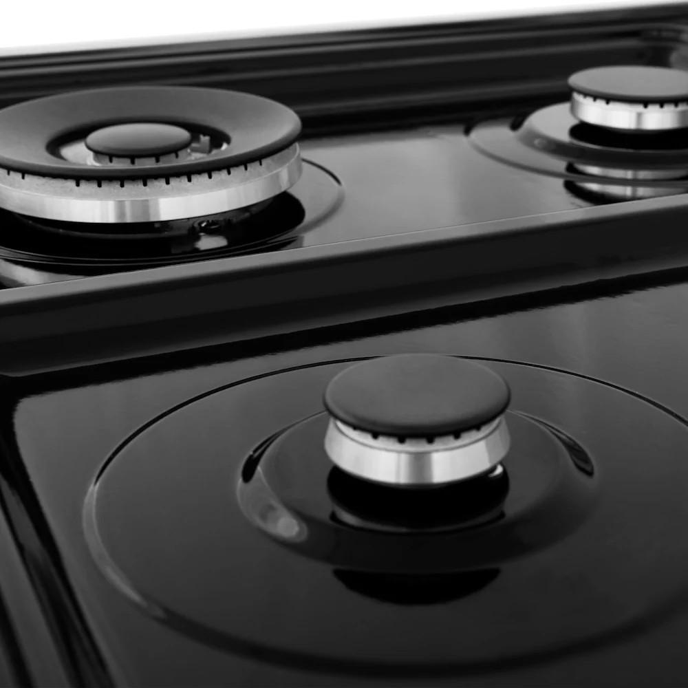 ZLINE 30 in. 4.0 cu. ft. Legacy Dual Fuel Range with 4 Burner Gas Cooktop and Electric Convection Oven in Stainless Steel and Black Matte Door (RA-BLM-30) - Image 12