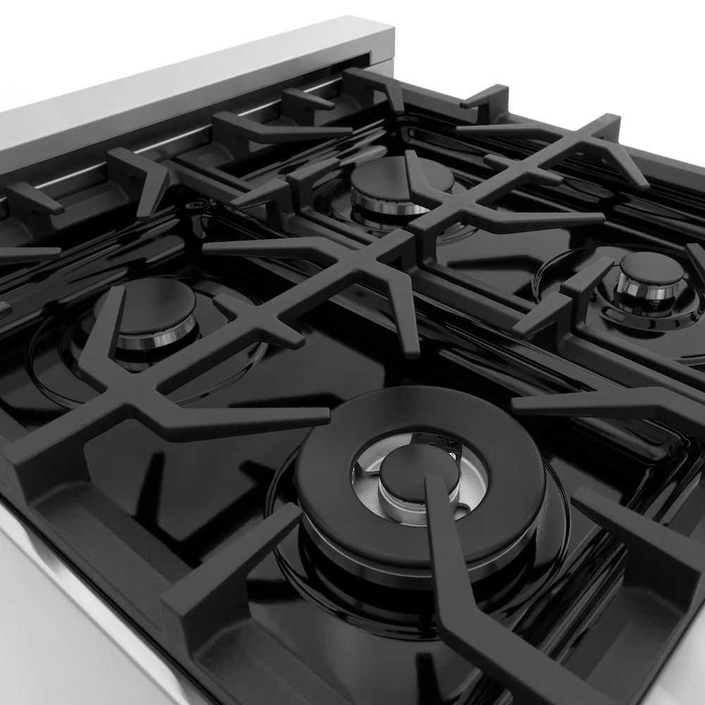 ZLINE 30 in. 4.0 cu. ft. Legacy Dual Fuel Range with 4 Burner Gas Cooktop and Electric Convection Oven in Stainless Steel and Blue Matte Door (RA-BM-30) - Image 10
