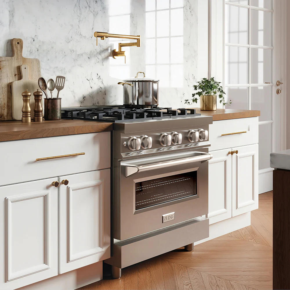 ZLINE 30 in. 4.0 cu. ft. Legacy Dual Fuel Range with 4 Burner Gas Cooktop and Electric Convection Oven in Stainless Steel (RA30) - Image 14